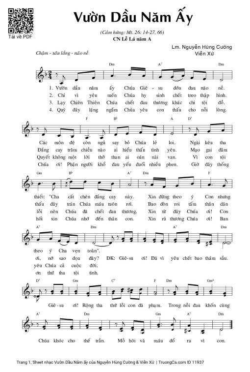 Sheet PDF of Vườn Dầu Năm ấy