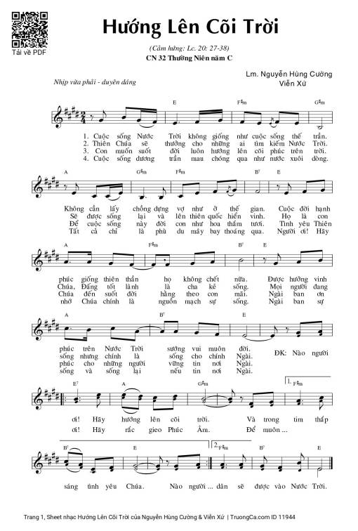 Sheet PDF of Hướng Lên Cõi Trời