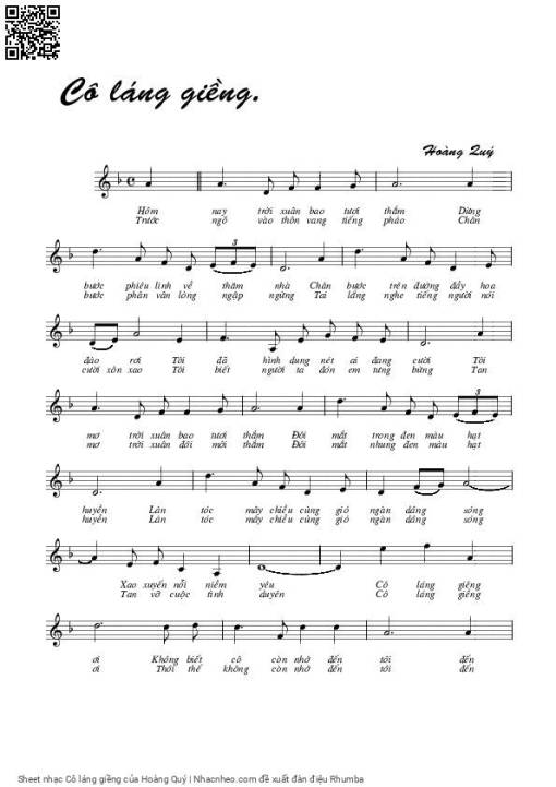 Sheet PDF of Cô láng giềng