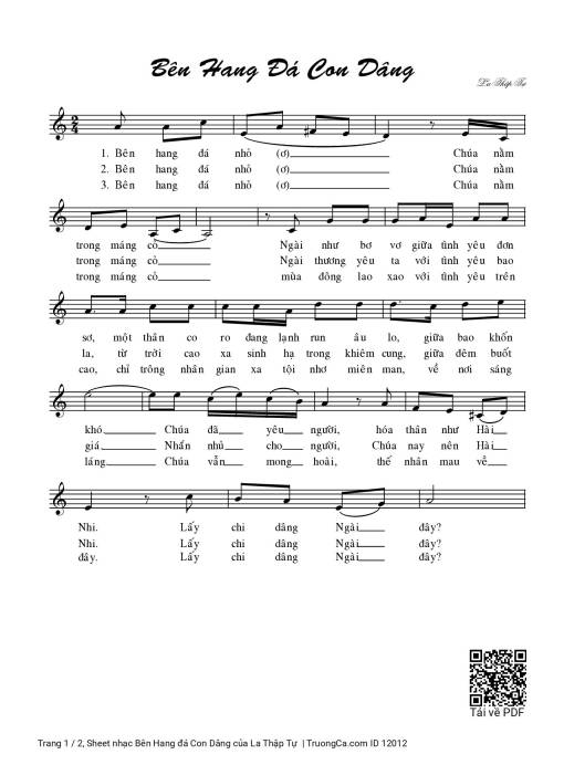 Sheet PDF of Bên Hang đá Con Dâng