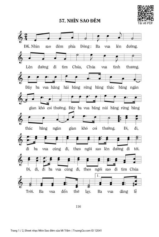 Sheet PDF of Nhìn Sao đêm