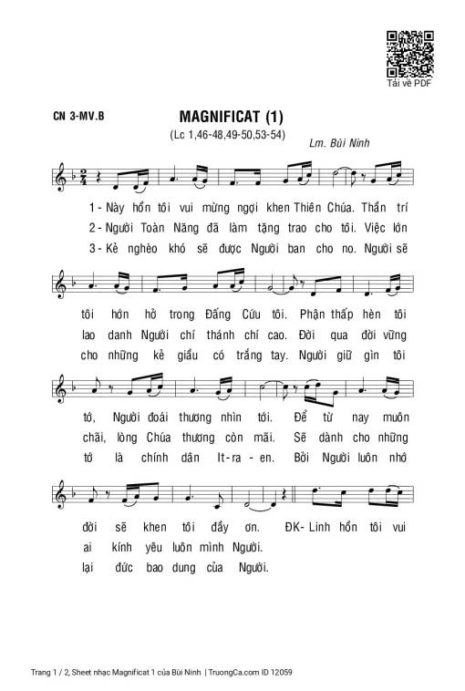 Sheet PDF of Magnificat 1 - Bùi Ninh