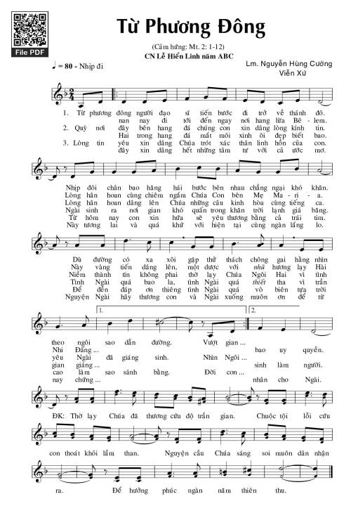 Sheet PDF of Từ Phương đông