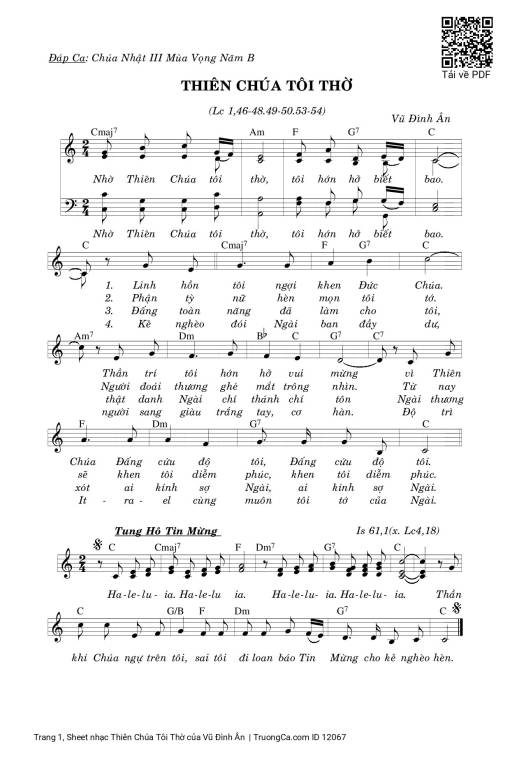 Sheet PDF of Thiên Chúa Tôi Thờ