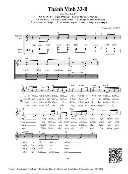 Thánh Vịnh 33, Lễ Các Thánh Tu Dòng