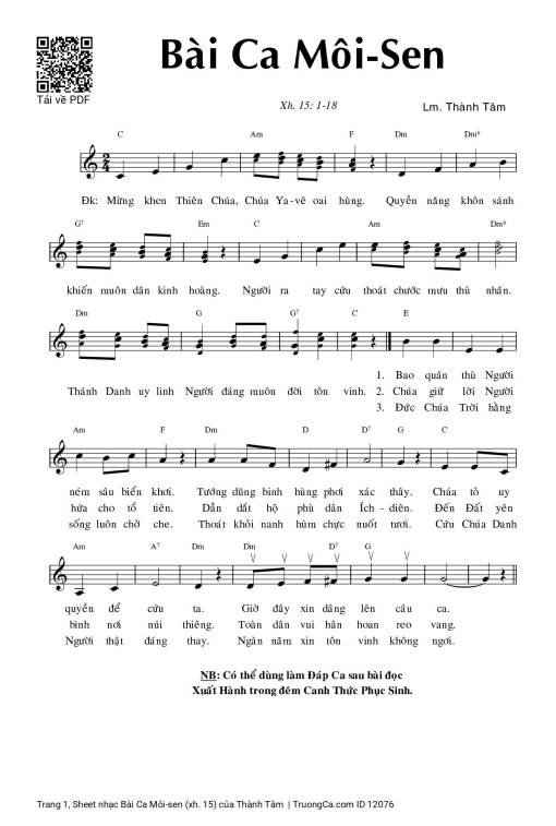 Bài Ca Môi-sen (xh. 15)