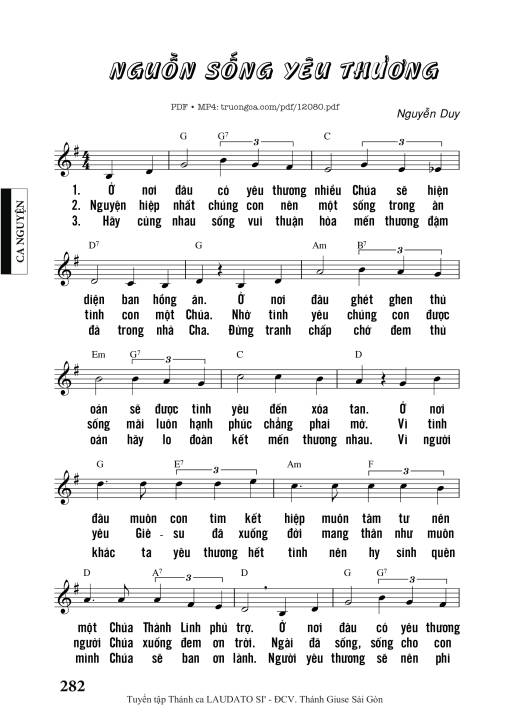 Sheet PDF of Nguồn Sống Yêu Thương