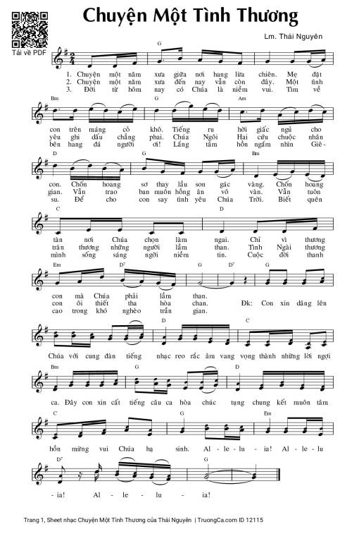 Sheet PDF of Chuyện Một Tình Thương