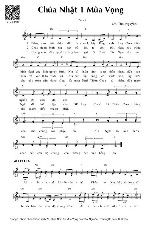 Thánh Vịnh 79, Chúa Nhật 1b Mùa Vọng