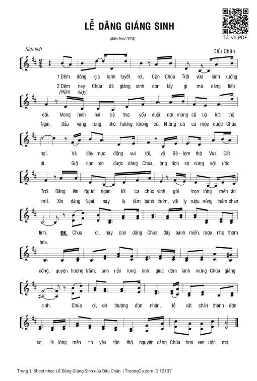 Sheet PDF of Lễ Dâng Giáng Sinh