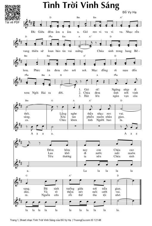 Sheet PDF of Tình Trời Vinh Sáng
