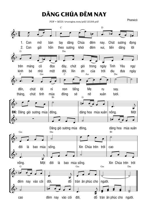 Sheet PDF of Dâng Chúa đêm Nay