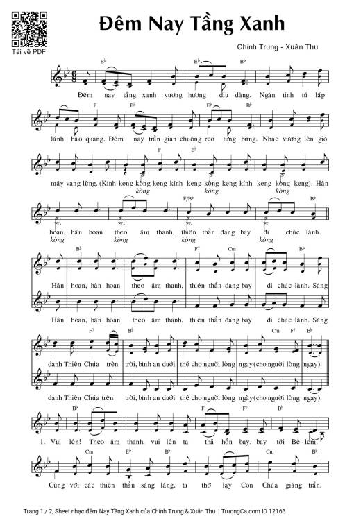 Sheet PDF of đêm Nay Tầng Xanh