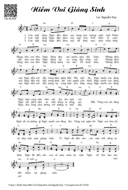 Sheet PDF of Niềm Vui Giáng Sinh