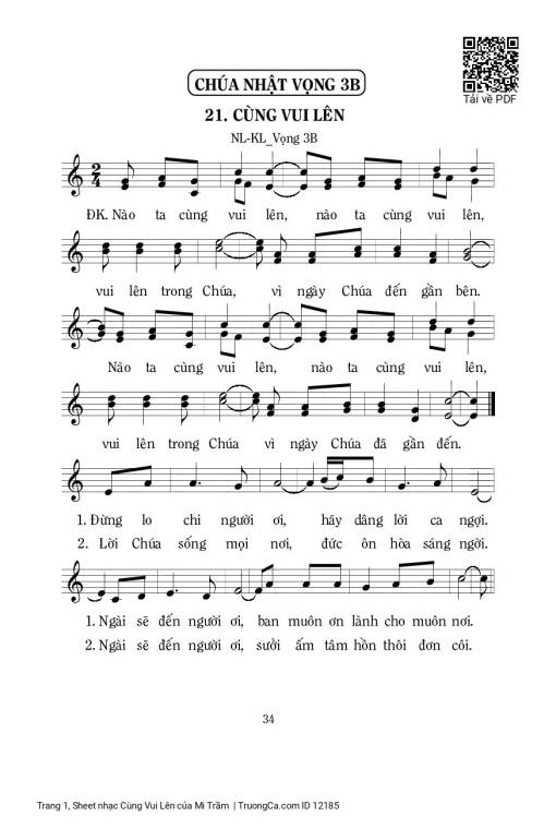 Sheet PDF of Cùng Vui Lên - Mi Trầm