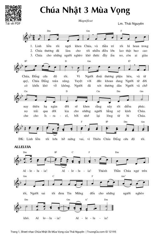 Sheet PDF of Chúa Nhật 3b Mùa Vọng