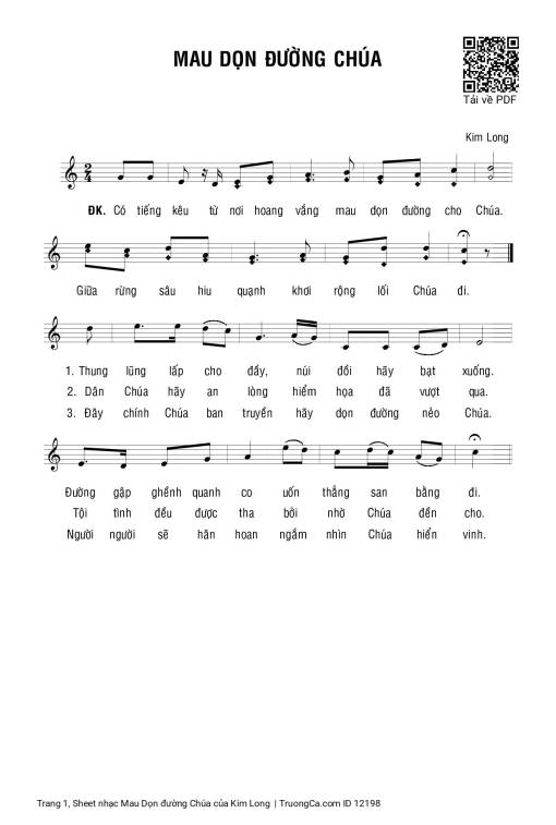 Sheet PDF of Mau Dọn đường Chúa