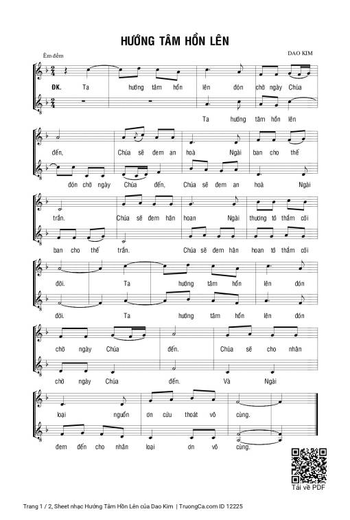 Sheet PDF of Hướng Tâm Hồn Lên
