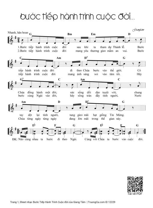 Sheet PDF of Bước Tiếp Hành Trình Cuộc đời