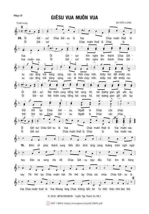 Sheet PDF of Giêsu Vua Muôn Vua