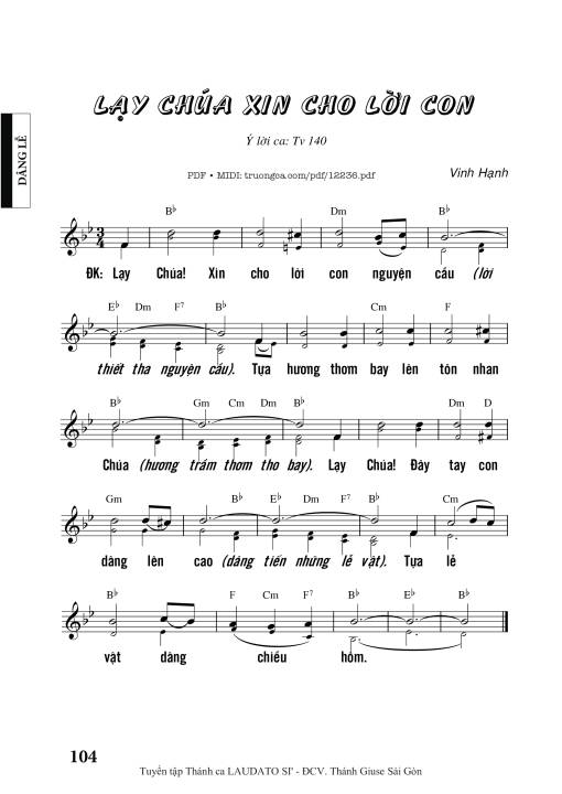 Lạy Chúa Xin Cho Lời Con