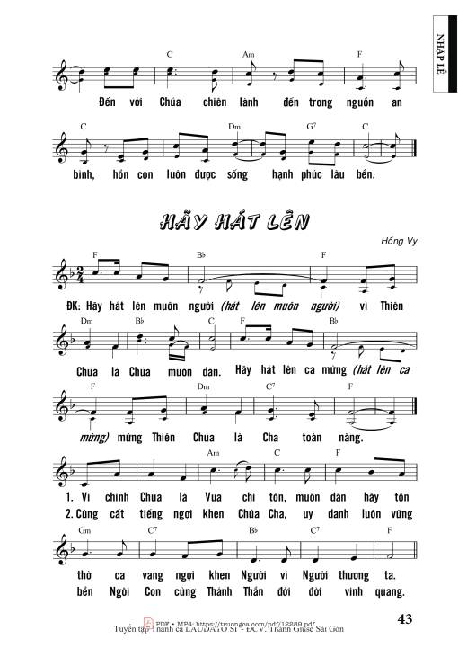 Sheet PDF of Hãy Hát Lên - Hồng Vy