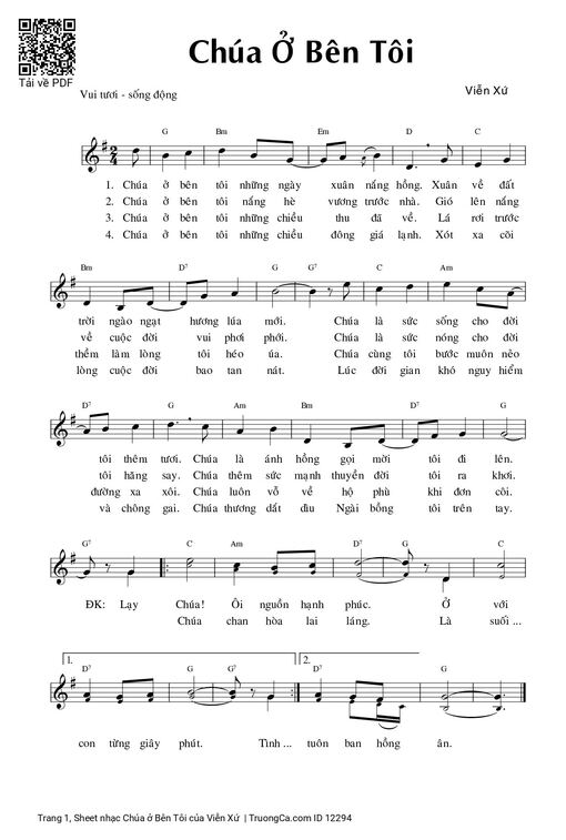 Sheet PDF of Chúa ở Bên Tôi