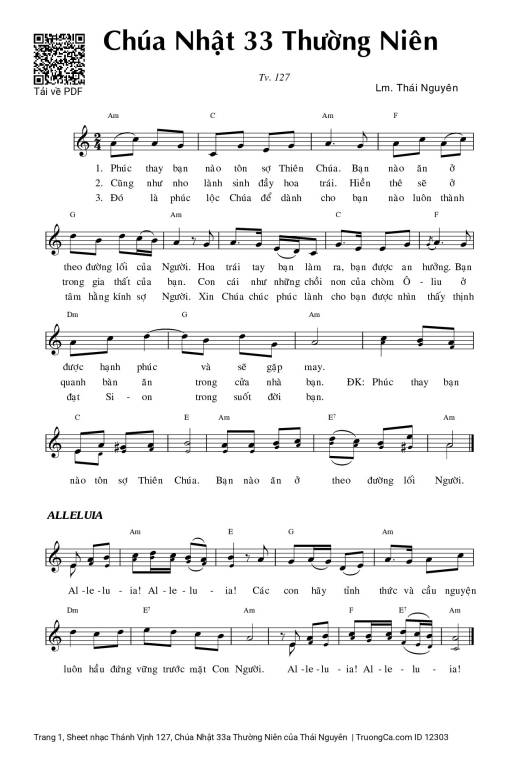 Thánh Vịnh 127, Chúa Nhật 33a Thường Niên