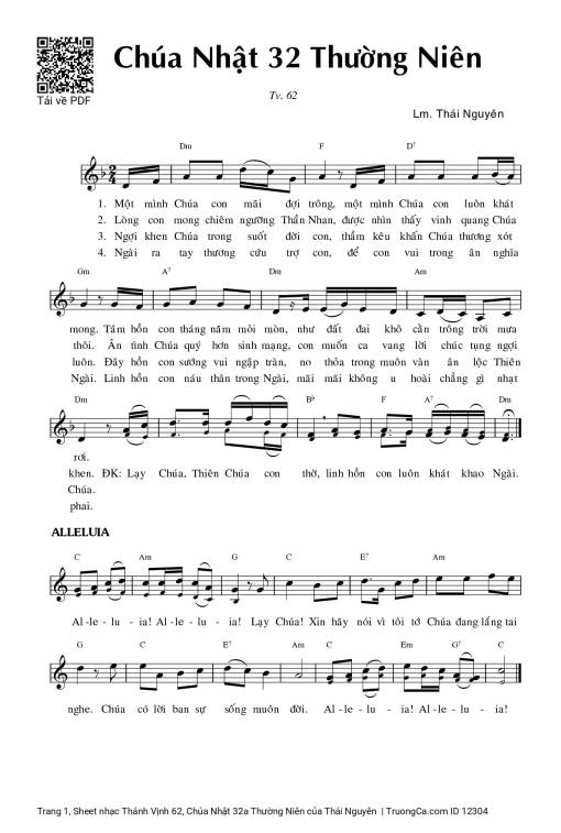 Thánh Vịnh 62, Chúa Nhật 32a Thường Niên
