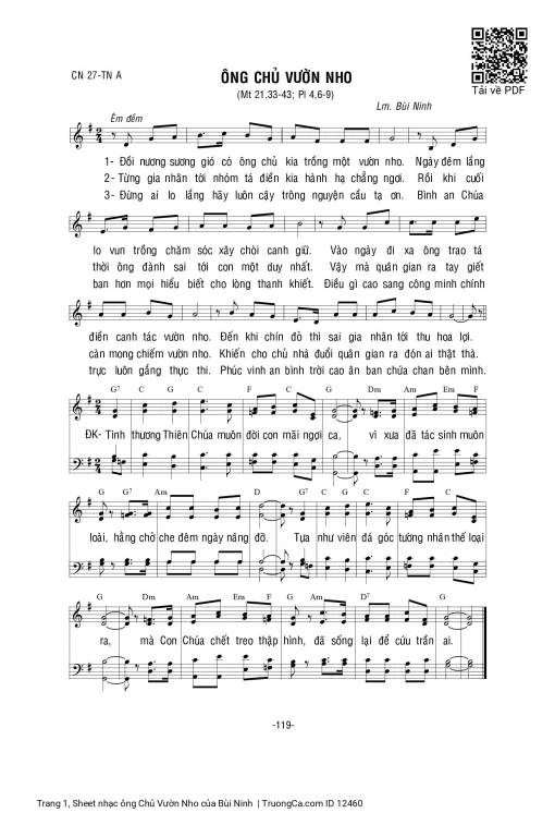 Sheet PDF of ông Chủ Vườn Nho