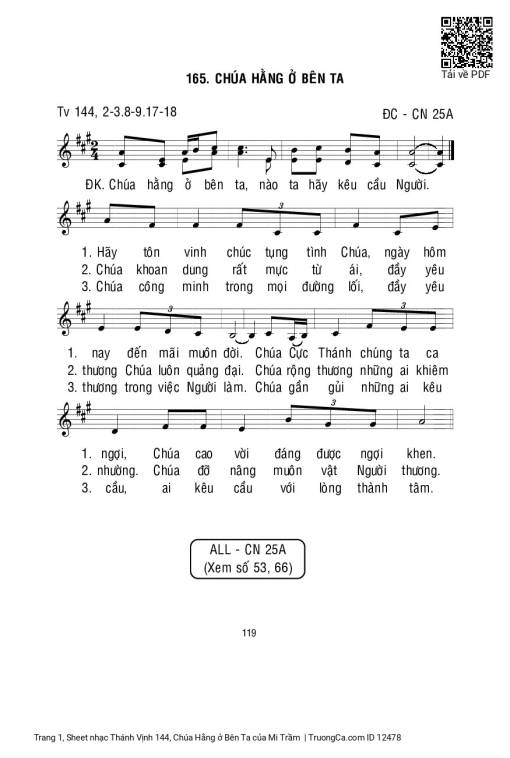 Sheet PDF of Thánh Vịnh 144, Chúa Hằng ở Bên Ta
