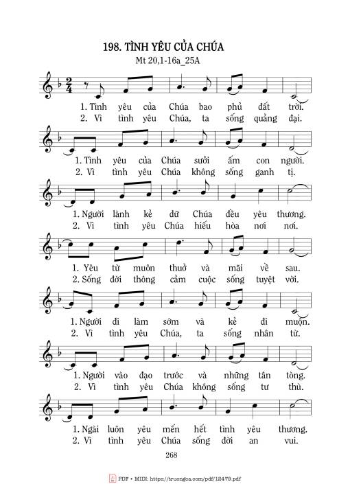 Sheet PDF of Tình Yêu Của Chúa