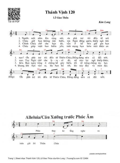 Sheet PDF of Thánh Vịnh 120, Lễ Giao Thừa