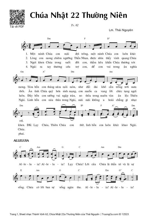Thánh Vịnh 62, Chúa Nhật 22a Thường Niên