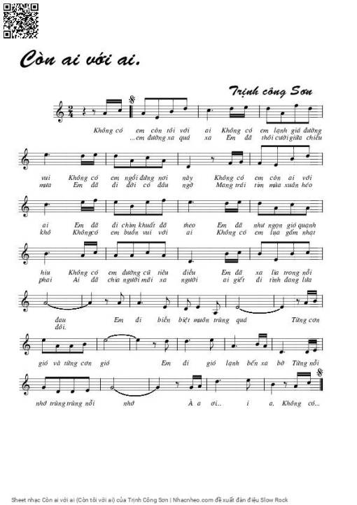 Sheet PDF of Còn ai với ai (Còn tôi với ai)