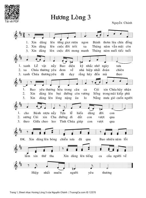 Sheet PDF of Hương Lòng 3