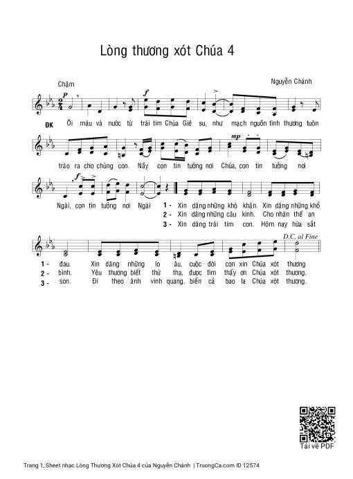 Sheet PDF of Lòng Thương Xót Chúa 4