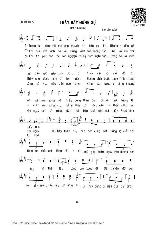 Sheet PDF of Thầy đây đừng Sợ