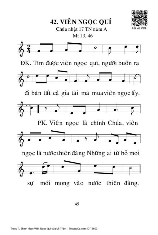 Sheet PDF of Viên Ngọc Quí