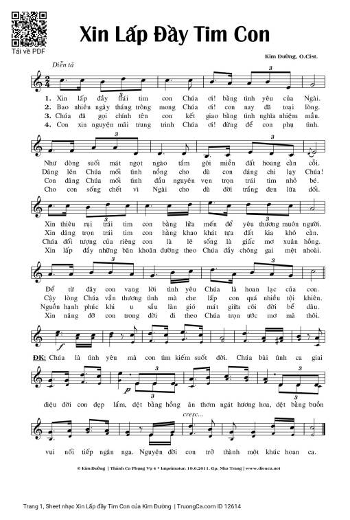 Xin Lấp đầy Tim Con