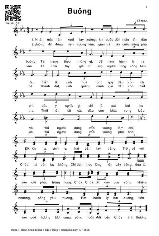 Sheet PDF of Buông 1 - Têrêsa