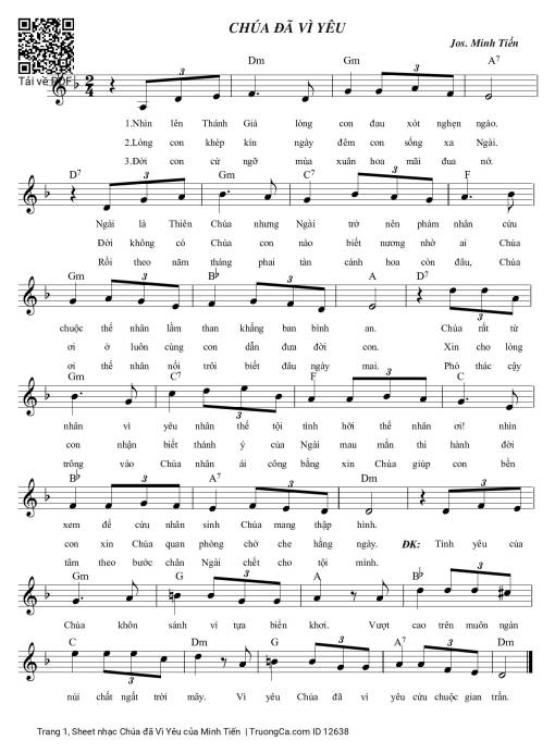 Sheet PDF of Chúa đã Vì Yêu