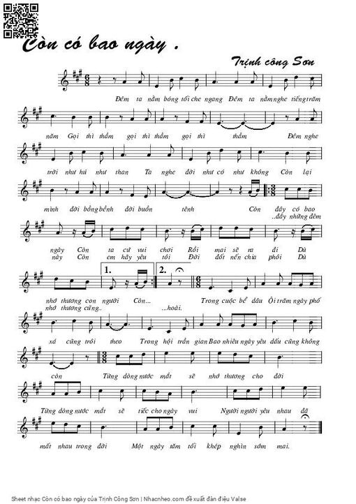 Còn có bao ngày - Trịnh Công Sơn