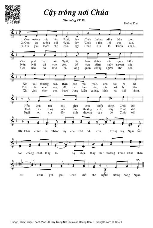 Sheet PDF of Thánh Vịnh 30, Cậy Trông Nơi Chúa