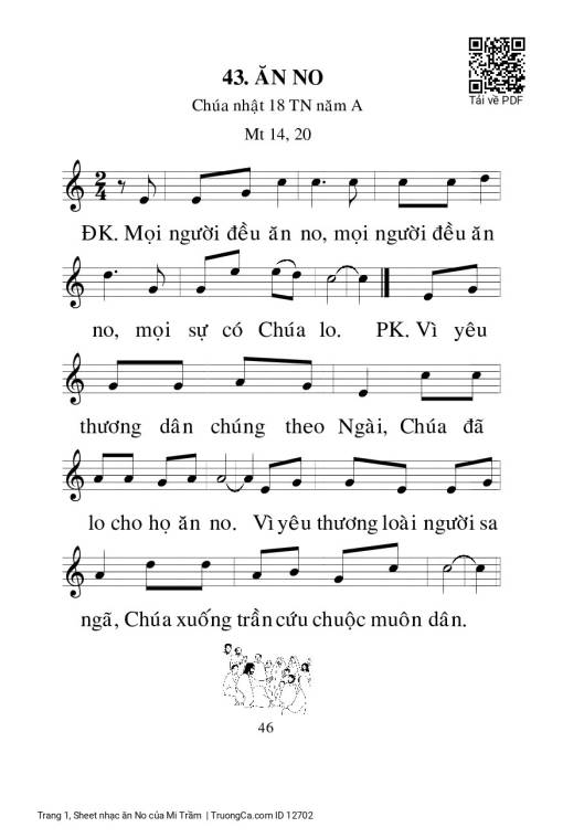 Sheet PDF of ăn No - Mi Trầm