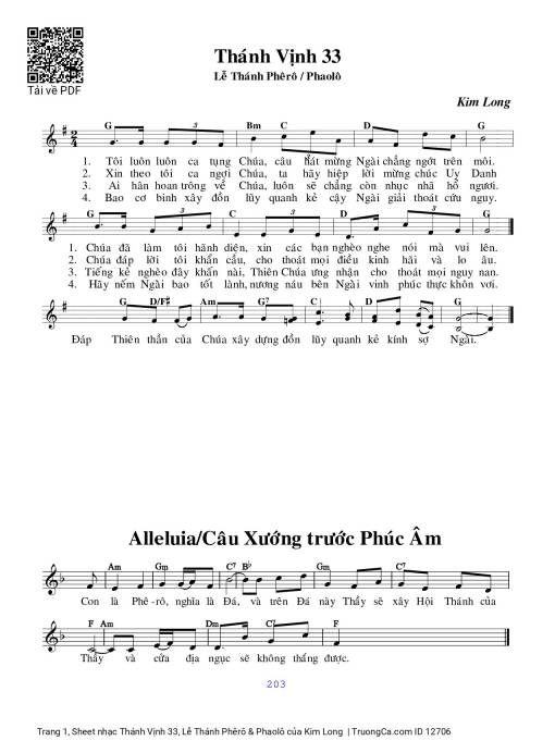 Sheet PDF of Thánh Vịnh 33, Lễ Thánh Phêrô & Phaolô