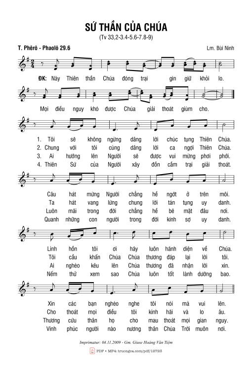 Sheet PDF of Sứ Thần Của Chúa