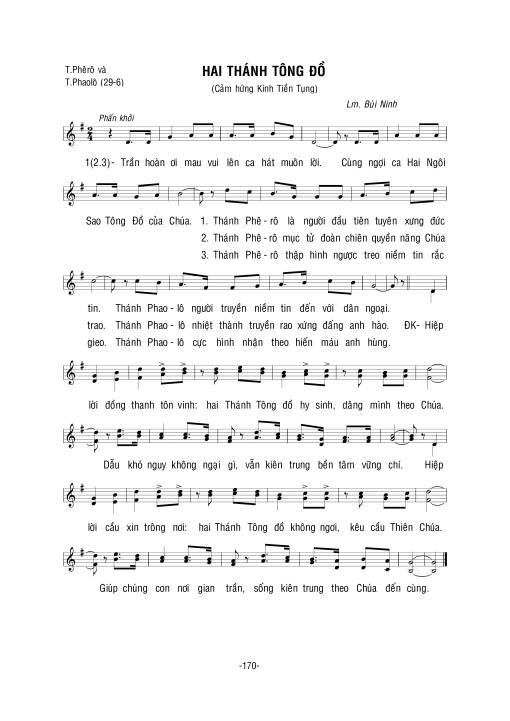 Sheet PDF of Hai Thánh Tông đồ