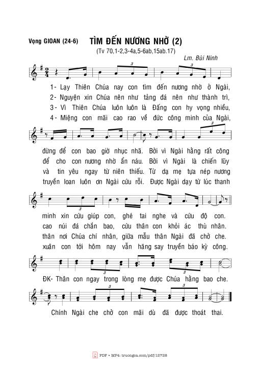 Sheet PDF of Thánh Vịnh 70, Tìm đến Nương Nhờ (2)