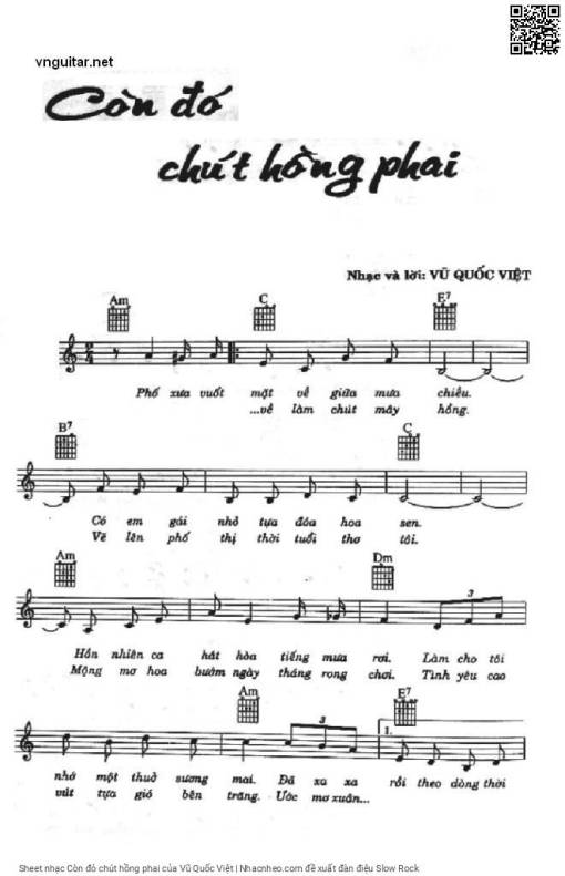 Sheet PDF of Còn đó chút hồng phai